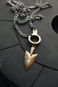 14kt gold recycled metal arrowhead pendant