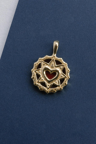 carnelian gemstone heart pendant 14kt gold