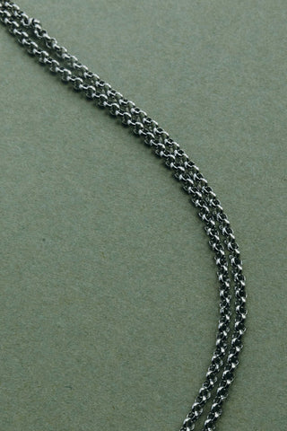polished stainless steel round link chain necklace	