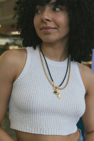 women's necklace set arrowhead pendant