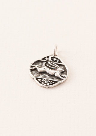 handcrafted vintage silver rabbit pendant