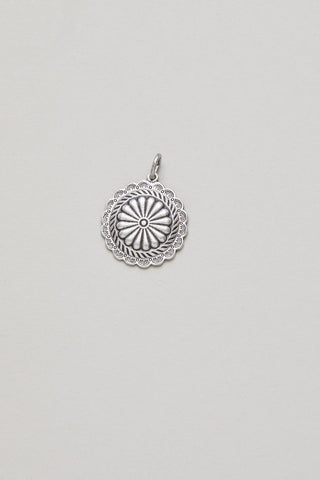 classic silver handstamped shell pendant charm