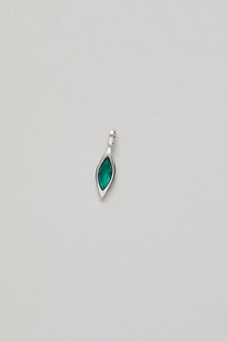 vintage silver emerald crystal birthstone charm