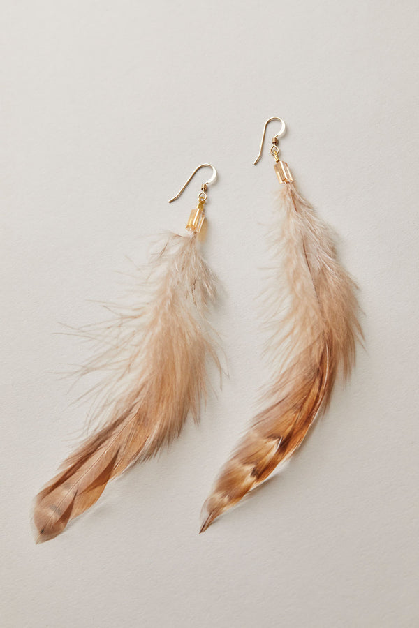Light at Heart Feather Earrings