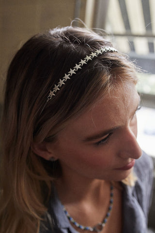 women's silver star headband
