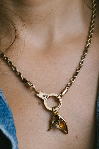 14kt gold topaz crystal birthstone necklace pendant	