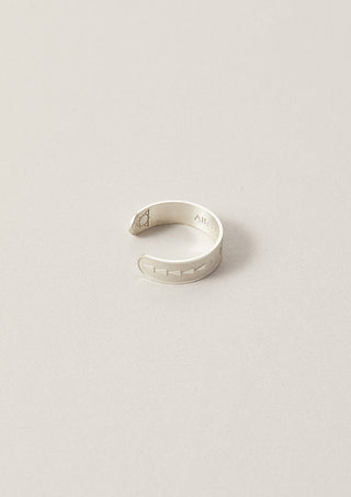 Hope Word Band Adjustable Ring in Sterling Silver with side triangular details