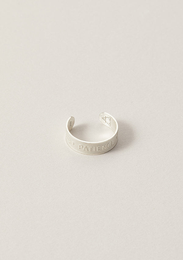 Patience Wise Word Adjustable Ring in Sterling Silver