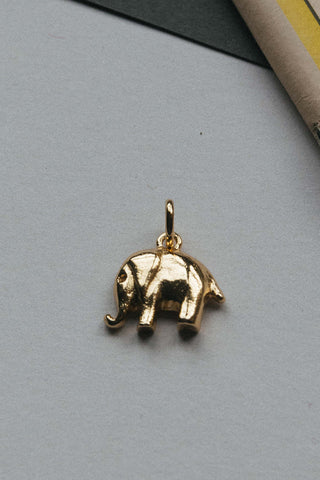 tarnish-proof 14kt gold elephant pendant
