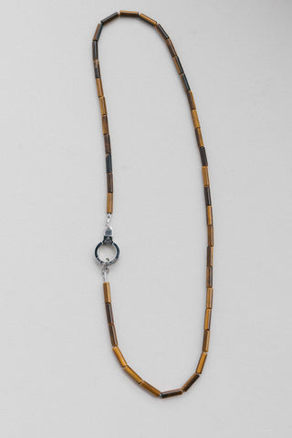 Stainless Steel Stay Grounded Tiger's Eye Necklace