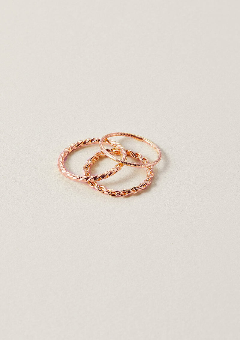 Sterling Silver Twisting Ring Stack Set of 3